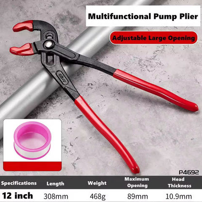 QuickRelease MultiSize Adjustable Water Pump  Pipe Pliers 7 Inch  10 Inch  12 Inch  InstantJaw Plum 14