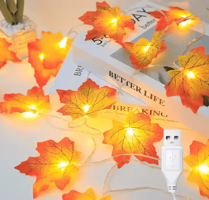 Maple Leaf LED Fall String Lights 4