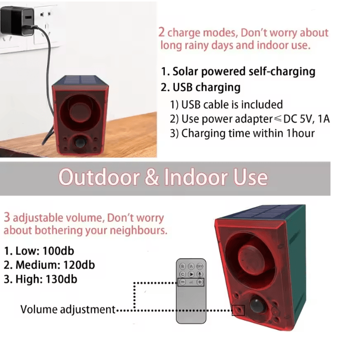 Solar Motion Alarm Security Light 4