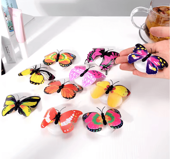LED Butterfly Wall Night Light Set 4