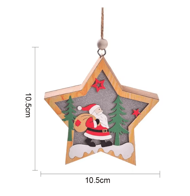 Festive Glow LED Christmas Pendant Ornament Set 6
