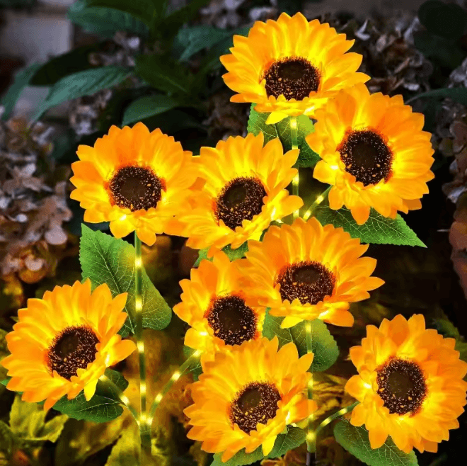 Solar Sunflower LED Garland Light