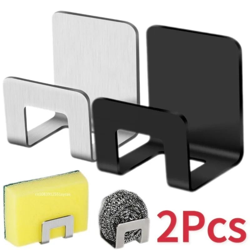 Stainless Steel Sponge Holder Hooks For Kitchen Sink 0