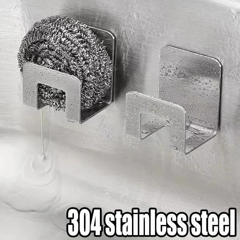 Stainless Steel Sponge Holder Hooks For Kitchen Sink 1