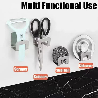 Stainless Steel Sponge Holder Hooks for Kitchen Sink