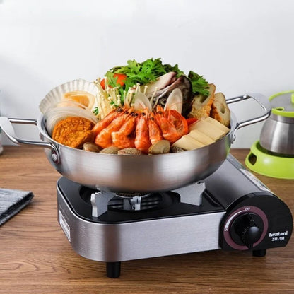 Stainless Steel Cooking And Serving Pan With Handles 2