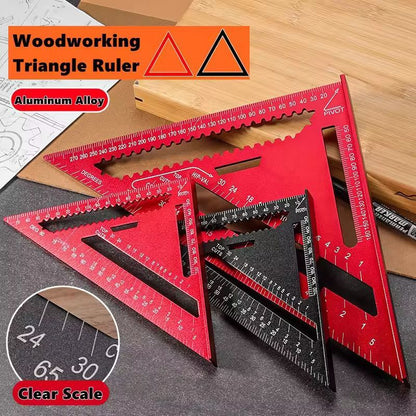 PrecisionCraft Aluminum Triangle Gauge  MultiFunction Woodworking Angle  Measuring Ruler 9