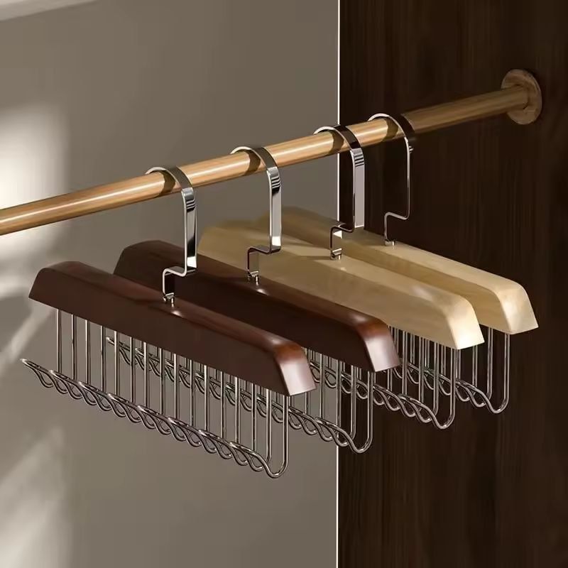 Classic Wood 8Hook Closet Organizer  Premium Solid Wood Hanger Rack For Belts Bras  Accessories 6