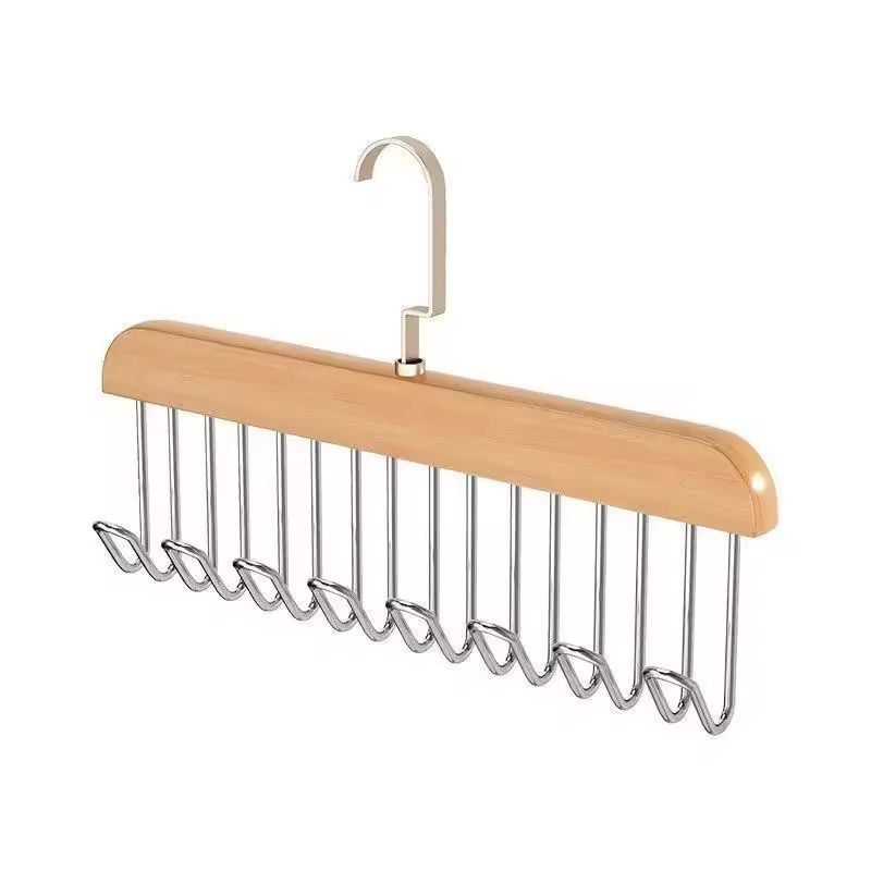 Classic Wood 8Hook Closet Organizer  Premium Solid Wood Hanger Rack For Belts Bras  Accessories 2
