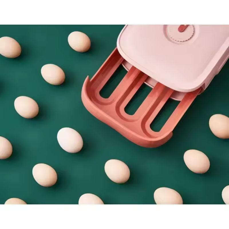 SpaceSaver Rolling Egg Organizer  Large Capacity Stackable Fridge Storage Box 3