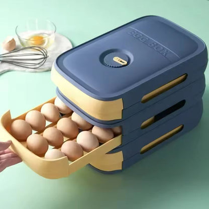 SpaceSaver Rolling Egg Organizer  Large Capacity Stackable Fridge Storage Box 4