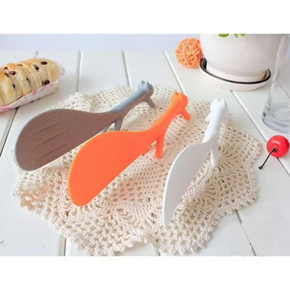 SquirrelTail NonStick Rice Paddle Set  Adorable Cartoon Squirrel Design For Effortless Rice Serving 4