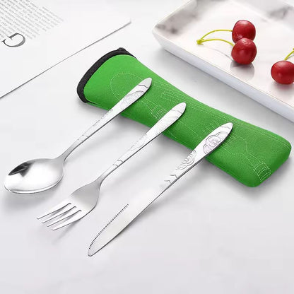 Urban Ease Stainless Steel Travel Cutlery Trio  Knife Fork  Spoon Set With Carry Case For Outdoor   9