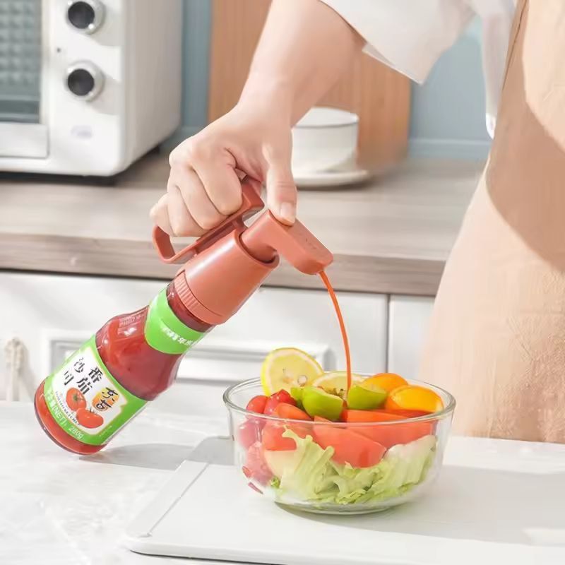 KitchenSqueeze Pro Universal Sauce Pump – Leak-Free Bottle Top Dispenser