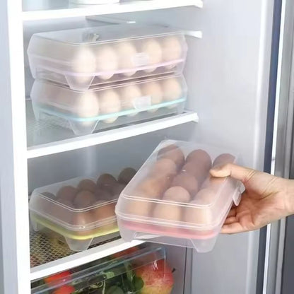 Refrigerator Egg Storage Box 15Grid  Stackable Premium PP Egg Organizer Tray 4