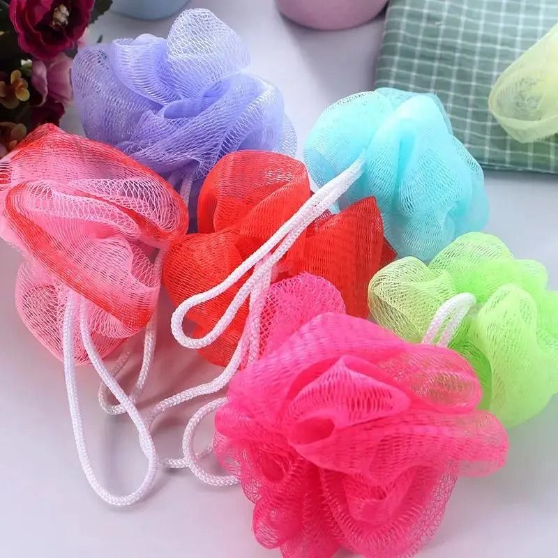 Bath And Shower Mesh Loofah Puff Set  10 Piece Random Color Pack 1