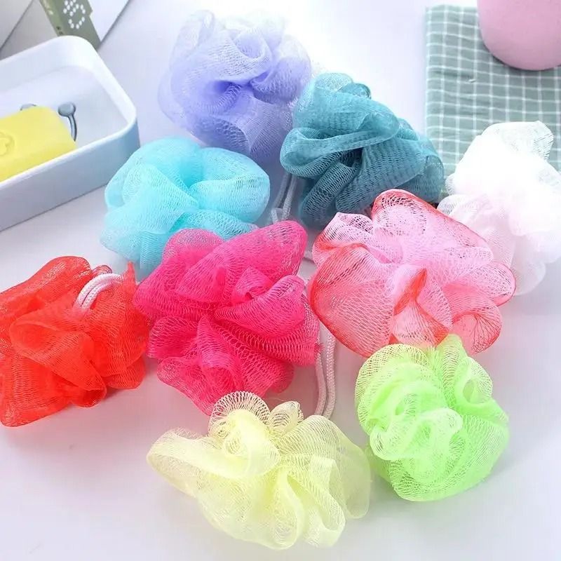 Bath And Shower Mesh Loofah Puff Set  10 Piece Random Color Pack 2