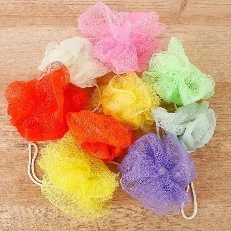 Bath And Shower Mesh Loofah Puff Set  10 Piece Random Color Pack 6