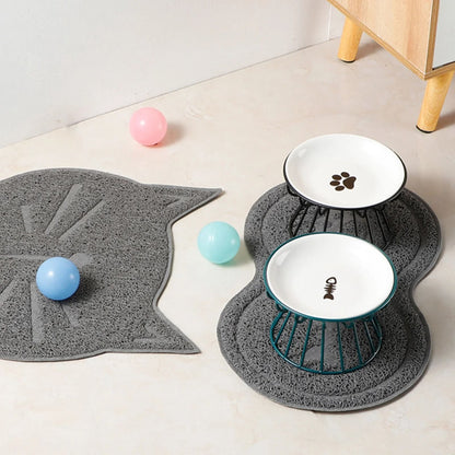 Ceramic Cat Food Bowl With Optional Raised Iron Stand 3