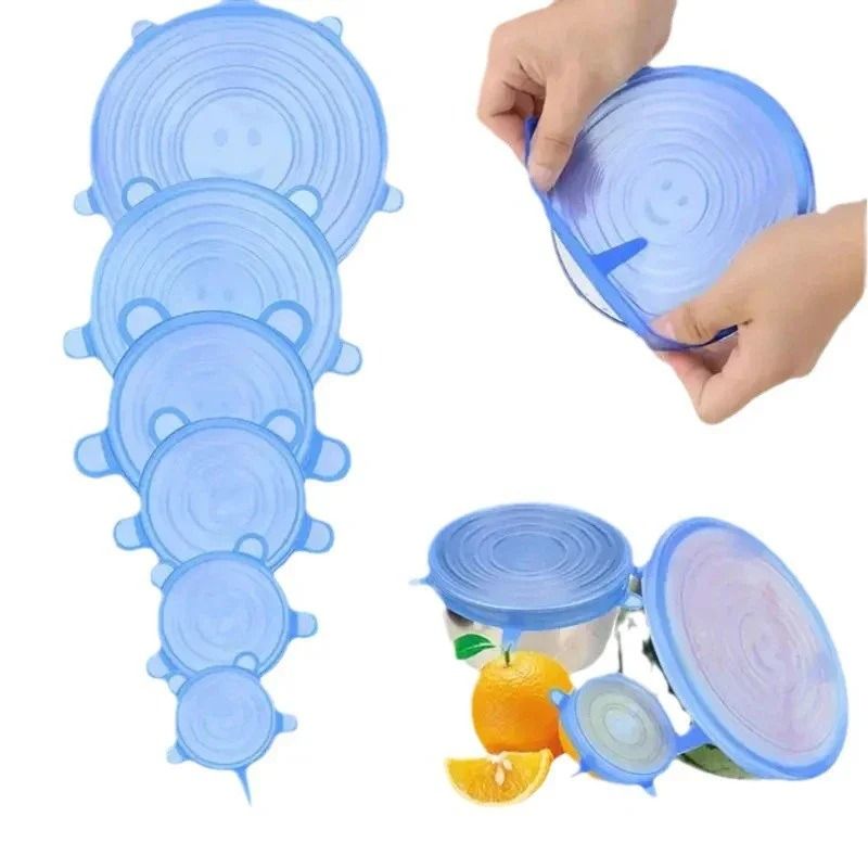 Reusable Silicone Stretch Lids  6 Piece Airtight Bowl Covers Set 2