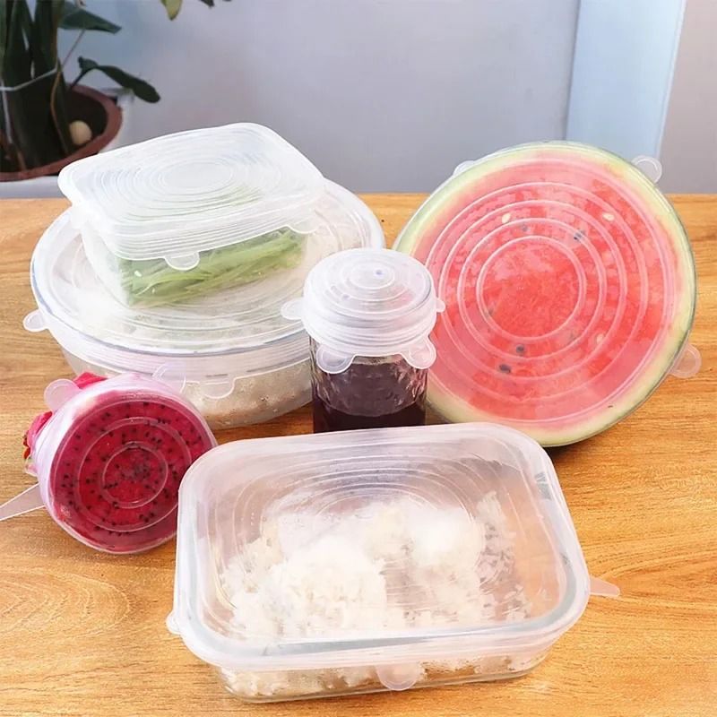 Reusable Silicone Stretch Lids  6 Piece Airtight Bowl Covers Set 5