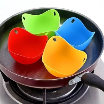 Silicone Egg Poacher Moulds  Set Of 124 For Easy Kitchen Egg Poaching  Cooking Tool 5