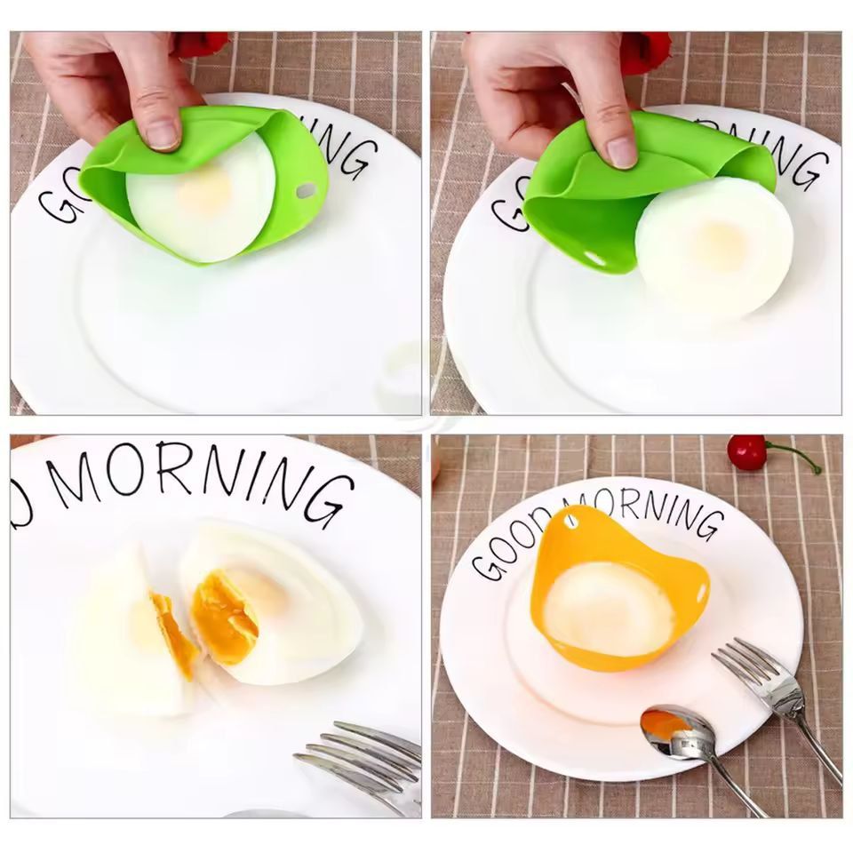 Silicone Egg Poacher Moulds  Set Of 124 For Easy Kitchen Egg Poaching  Cooking Tool 6
