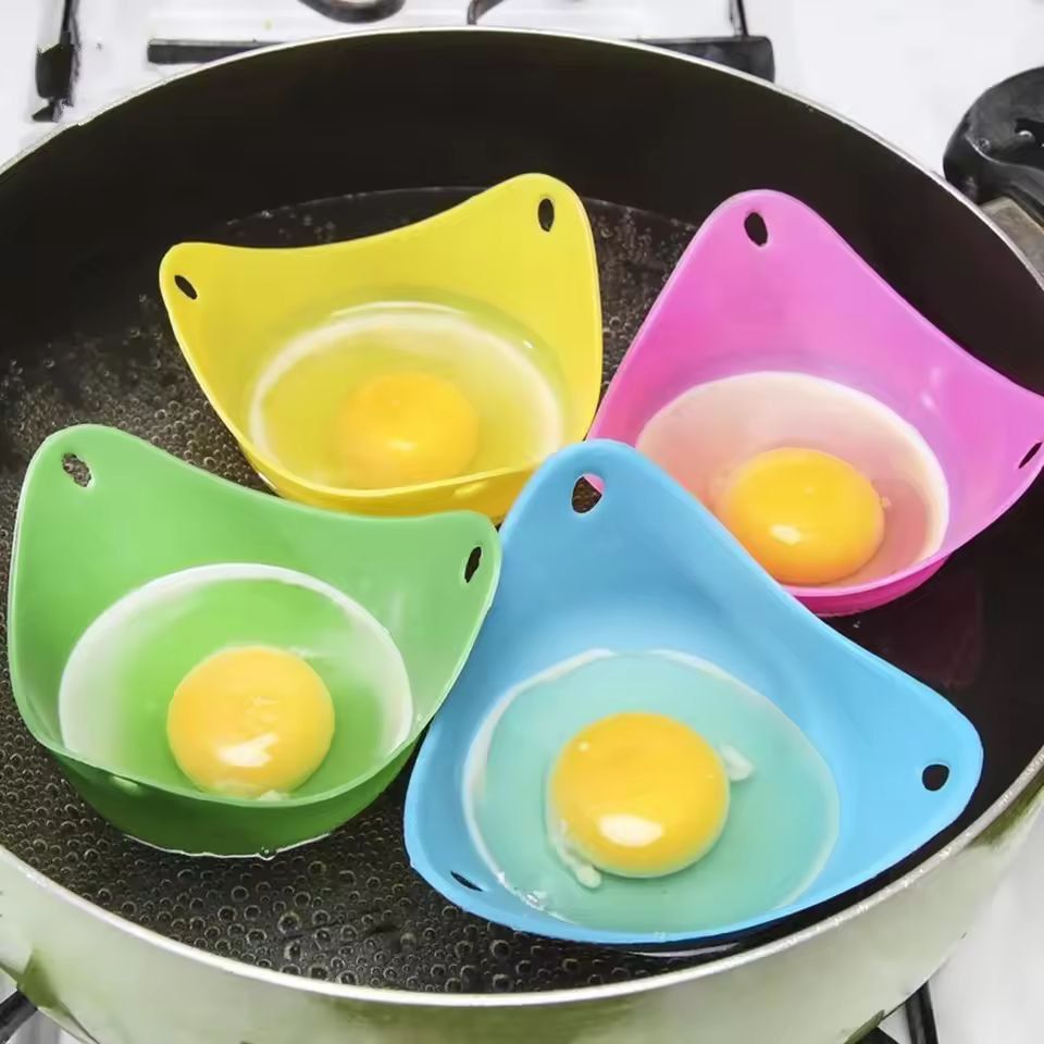 Silicone Egg Poacher Moulds  Set Of 124 For Easy Kitchen Egg Poaching  Cooking Tool 8