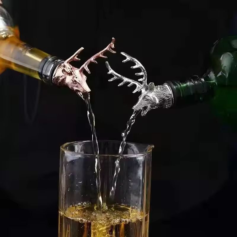 Elegant Deer Head Stainless Steel Wine  Champagne Bottle Stopper  Vacuum Seal Bar Accessory 8