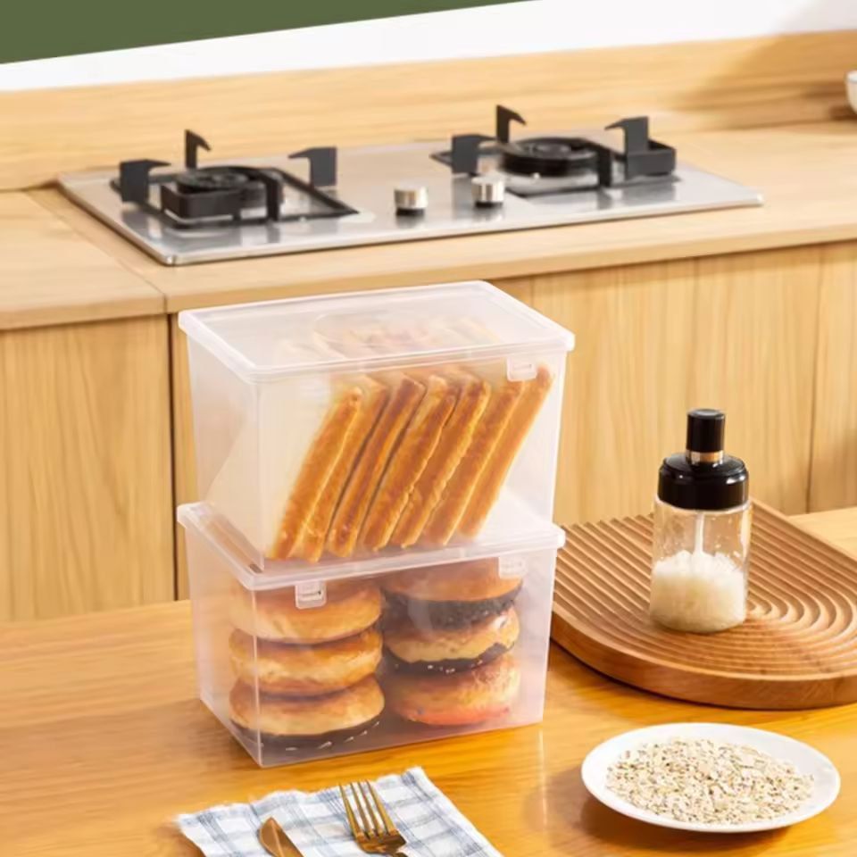 SmartLoaf Clear Kitchen Bread Storage Dispenser  Premium Airtight Bread Box  Fridge Organizer 3