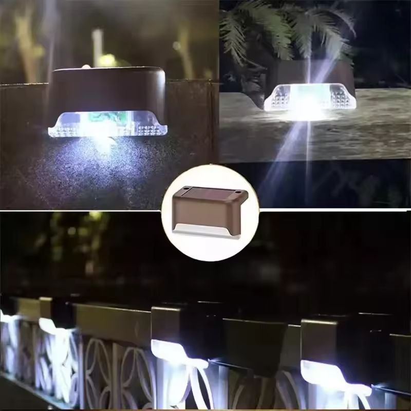 Solar Glow Outdoor LED Deck  Stair Step Light  Waterproof Solar Garden Step Lamp 4  8 12Pack 2