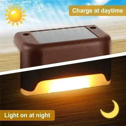 Solar Glow Outdoor LED Deck  Stair Step Light  Waterproof Solar Garden Step Lamp 4  8 12Pack 6