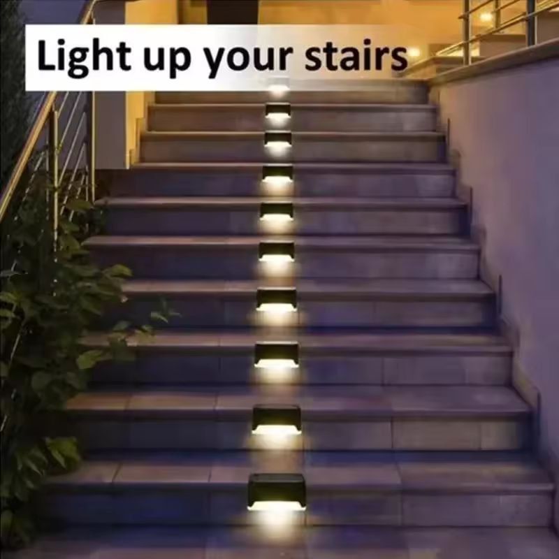 Solar Glow Outdoor LED Deck  Stair Step Light  Waterproof Solar Garden Step Lamp 4  8 12Pack 7