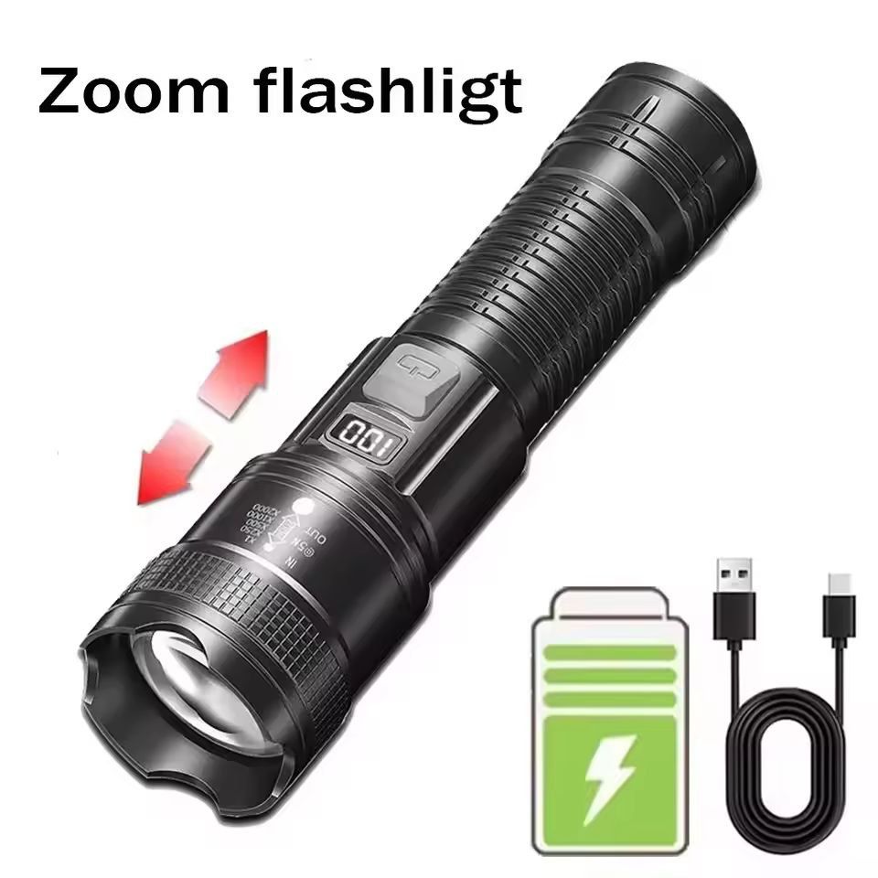 UltraBeam 2000LM Rechargeable Zoom Tactical Flashlight 4