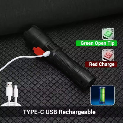 UltraBeam 2000LM Rechargeable Zoom Tactical Flashlight 12