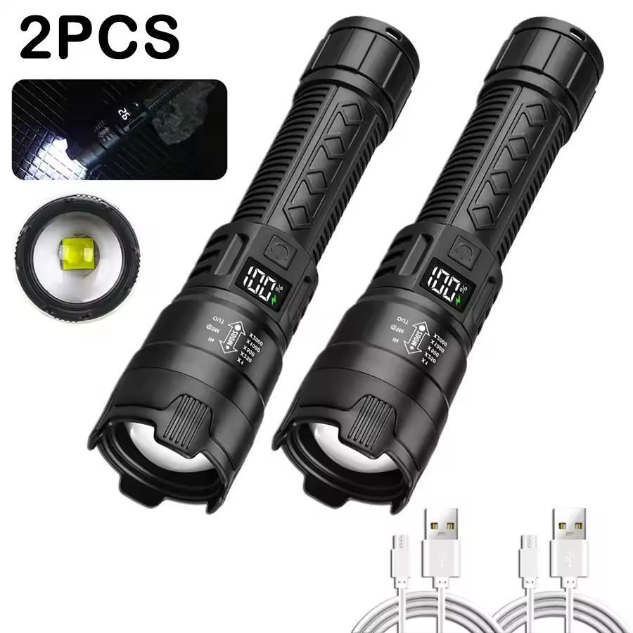 SuperBright 2000LM USB Rechargeable Tactical Flashlight 4