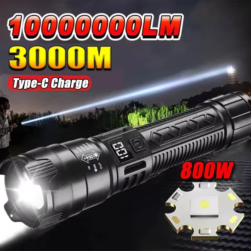 SuperBright 2000LM USB Rechargeable Tactical Flashlight