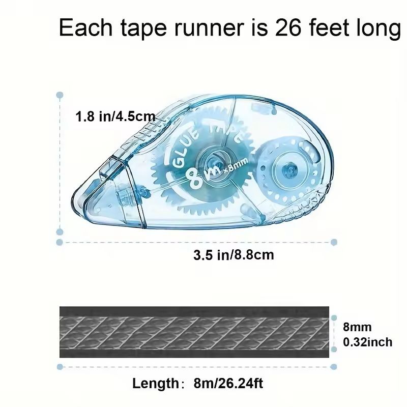 Precision DoubleSided Tape Roller  Clean EasyApply Adhesive Runner For Crafts  Scrapbooking 2