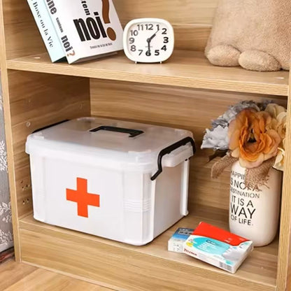 DoubleLayer First Aid Storage Box  Portable Medicine Organizer For Home Emergency Use 2