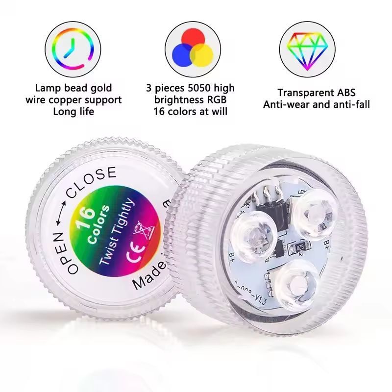 RadiantWave UnderWater RGB Ambient Light Strip BatteryPowered  IP68 Waterproof 8