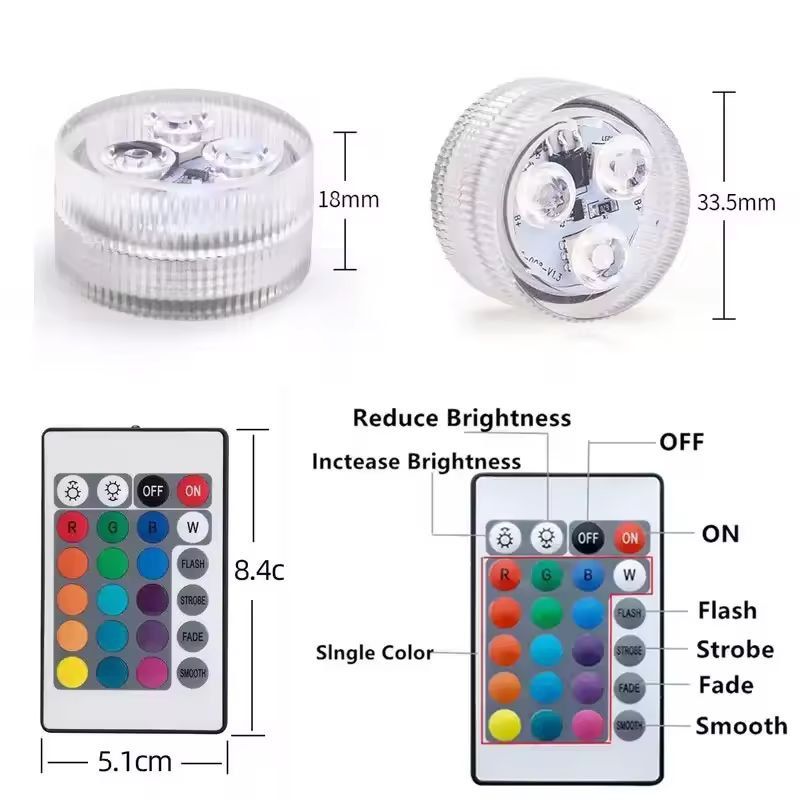 RadiantWave UnderWater RGB Ambient Light Strip BatteryPowered  IP68 Waterproof 9