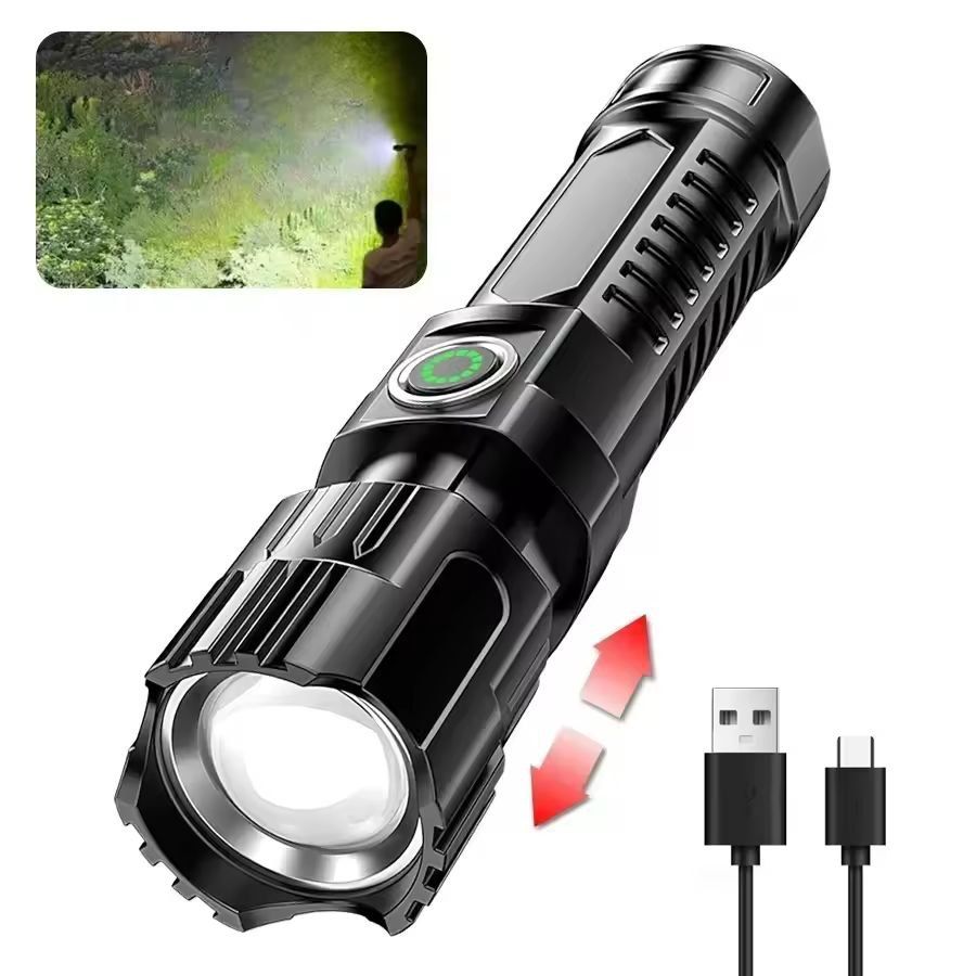 Ultimate Pro 2000 Lumen Tactical USB Rechargeable Flashlight  Powerful Zoom  Emergency Lantern 1