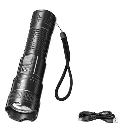 UltraBright 9900LM USB Rechargeable LED Flashlight  Telescopic Zoom Torch For Outdoor Camping 3
