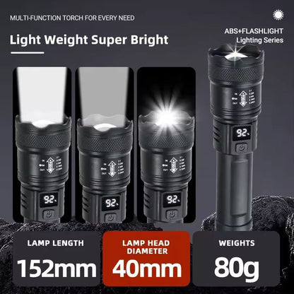 UltraBright 9900LM USB Rechargeable LED Flashlight  Telescopic Zoom Torch For Outdoor Camping 7