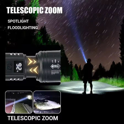 UltraBright 9900LM USB Rechargeable LED Flashlight  Telescopic Zoom Torch For Outdoor Camping 8