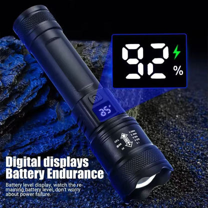 UltraBright 9900LM USB Rechargeable LED Flashlight  Telescopic Zoom Torch For Outdoor Camping 9