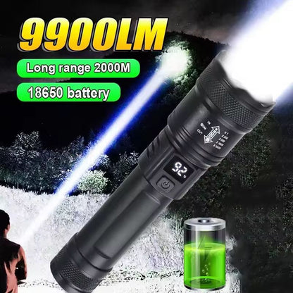 UltraBright 9900LM USB Rechargeable LED Flashlight  Telescopic Zoom Torch For Outdoor Camping 10