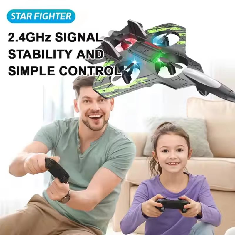RC Fighter Jet Drone  Mini Remote Control Stunt Airplane With Lights For Kids  Adults 3