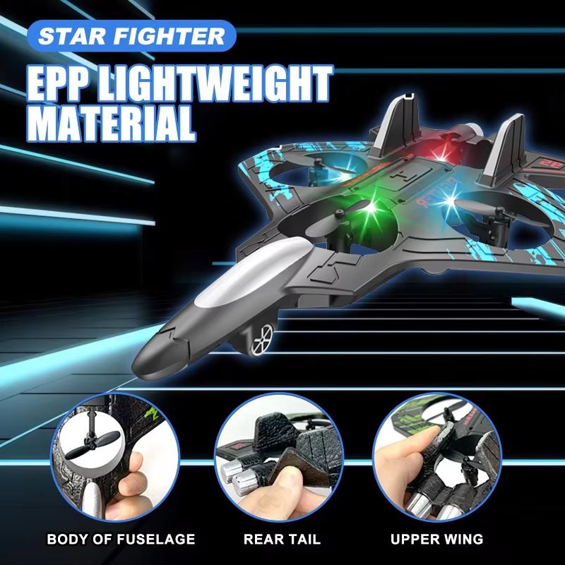 RC Fighter Jet Drone  Mini Remote Control Stunt Airplane With Lights For Kids  Adults 4