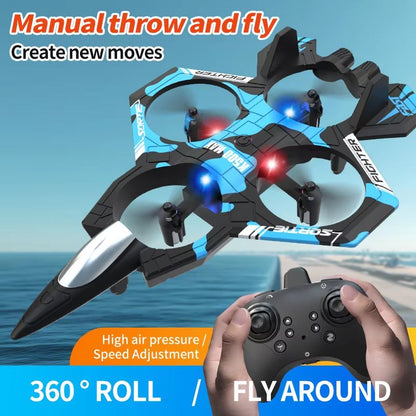 K500 RC Drone Fighter Jet - 2.4G Remote Control Airplane with 360° Flips and Hovering